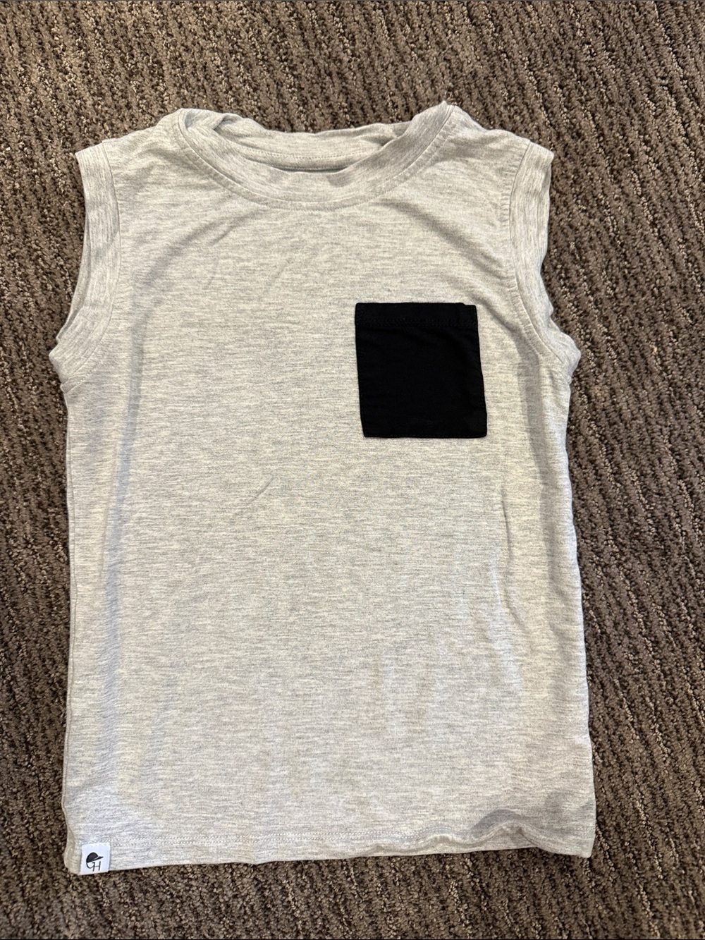 George Hats Sleeveless Pocket Tee - Gray with Black Pocket